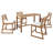 5 Piece Rustic Solid Wood Patio Bar Set, Outdoor Bar Table & Ergonomic Slatted Chairs for Backyard Porch Poolside-129382228