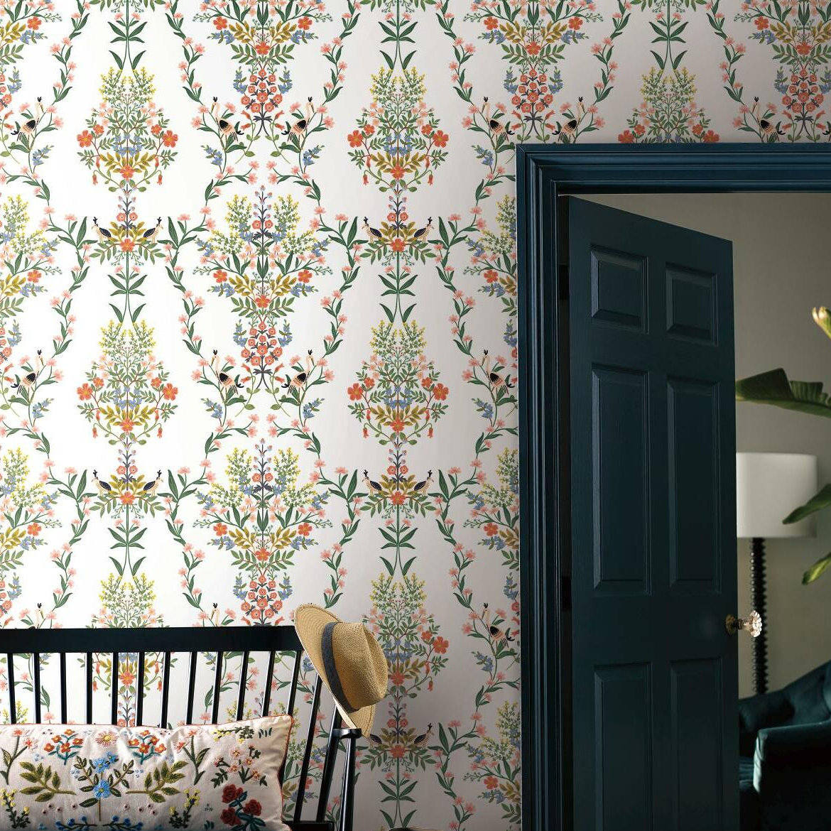 Luxembourg Self-Adhesive Wallpaper, White