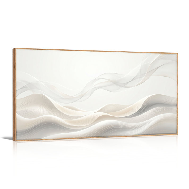 Motif de vagues, art mural sur toile, ensemble de 1, Naturel, L 48 po x H 24 po