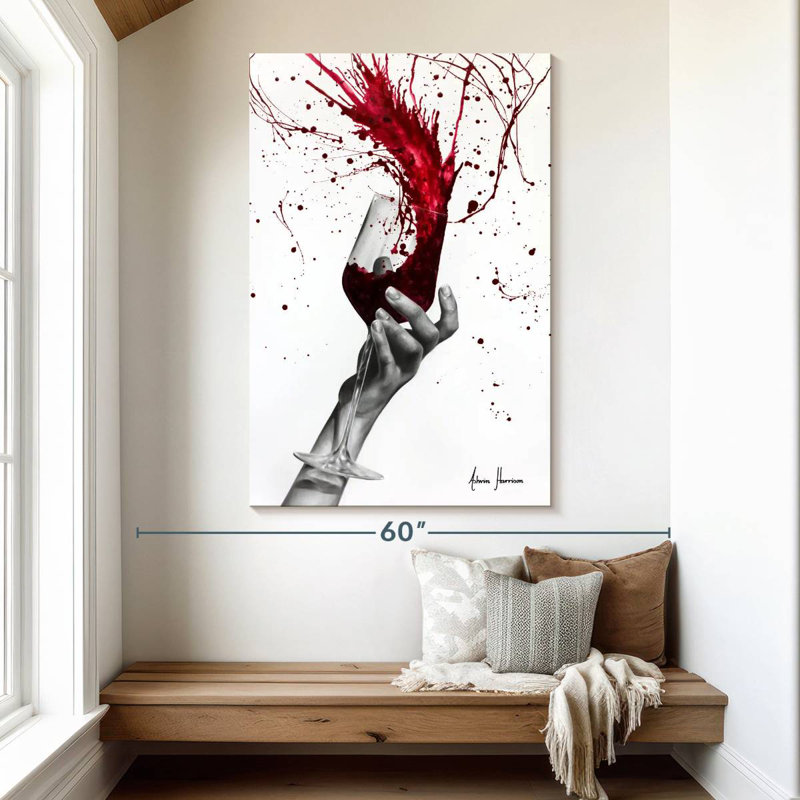 Yarlin Deep Red Swirl, 51" H x 34" W