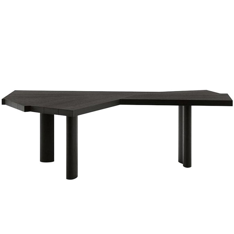 Bureau créatif en bois massif noir, H 29,53 po x l 55,12 po x P 35,43 po