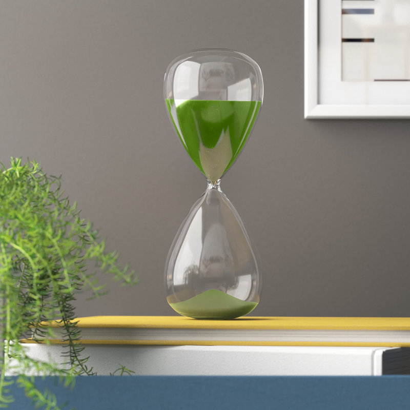 8” Decorative Hourglass Timer with Gray Sand, 30-Minute Traditional Timepiece for Living Room, Bedroom, Kitchen, or Office, 1