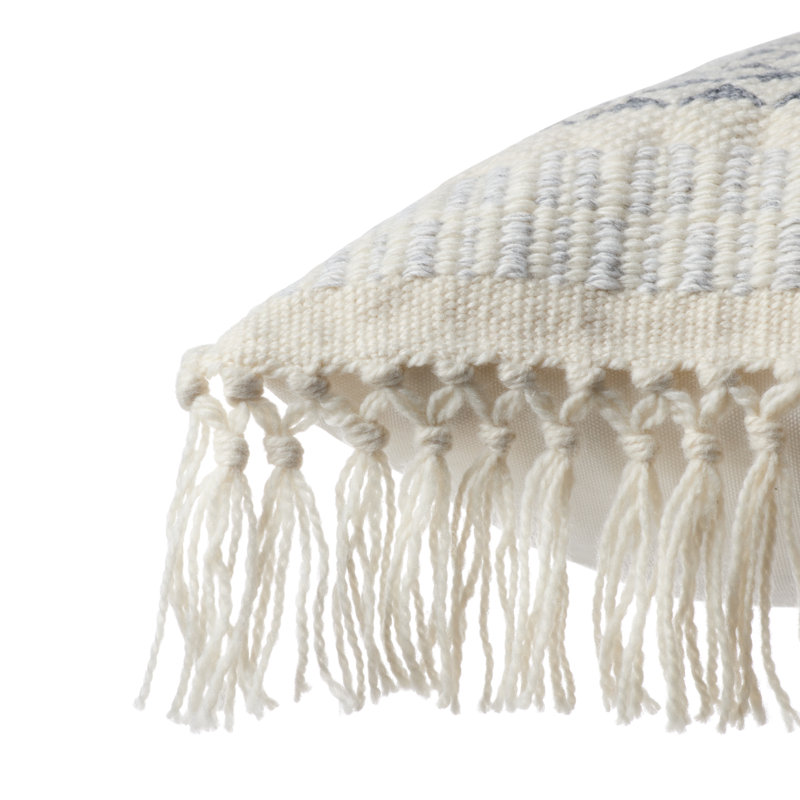 Housse et insert de coussin extérieur d'extérieur, Gris / ivoire, Housse de coussin seulement - sans insert