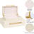 Beige Shagreen Decorative Storage Boxes – Set of 2 Faux Leather Jewelry & Memory Boxes with Gold Metal Handles, Nesting Photo Organizers