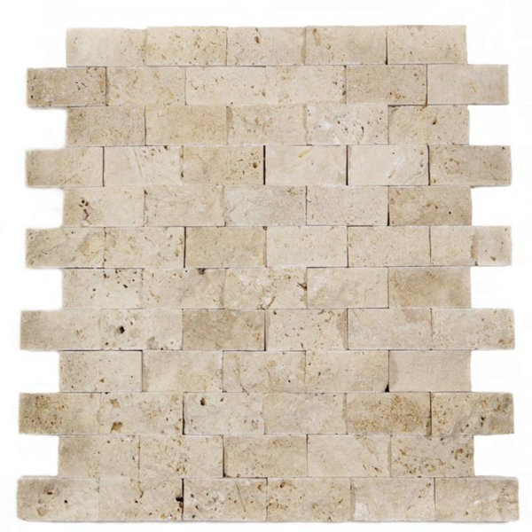 1" x 2" Travertine Brick Joint Mosaic Wall & Floor Tile
