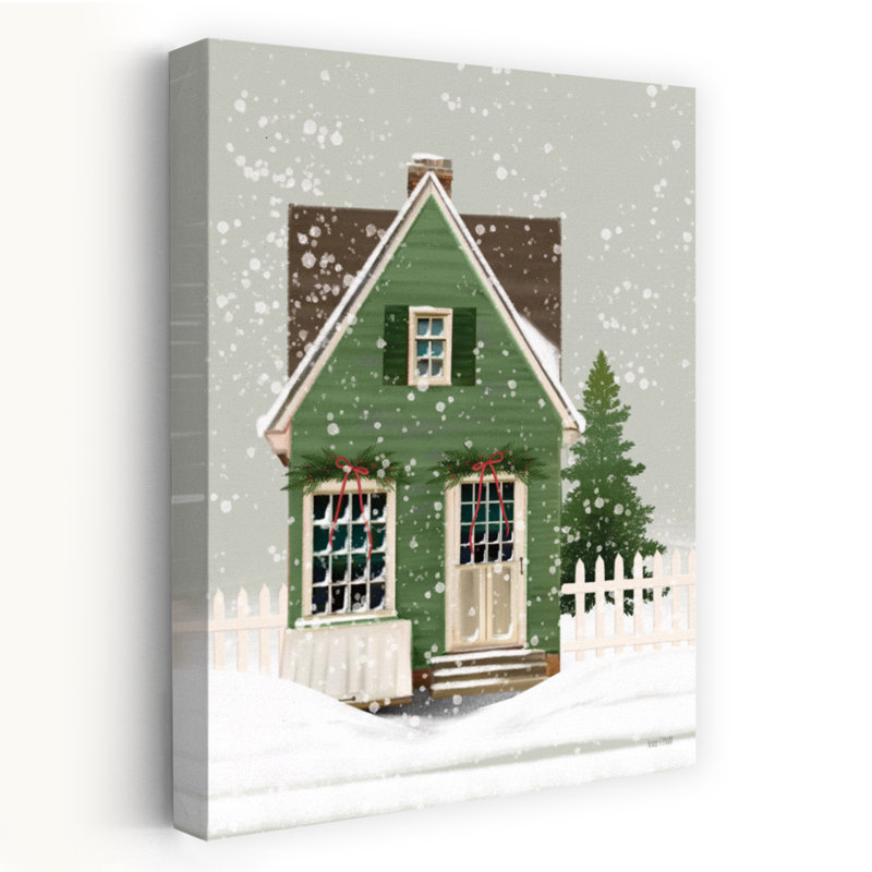 Maison de vacances abstraite, art contemporain de l'architecture hivernale, 48" H x 32" W