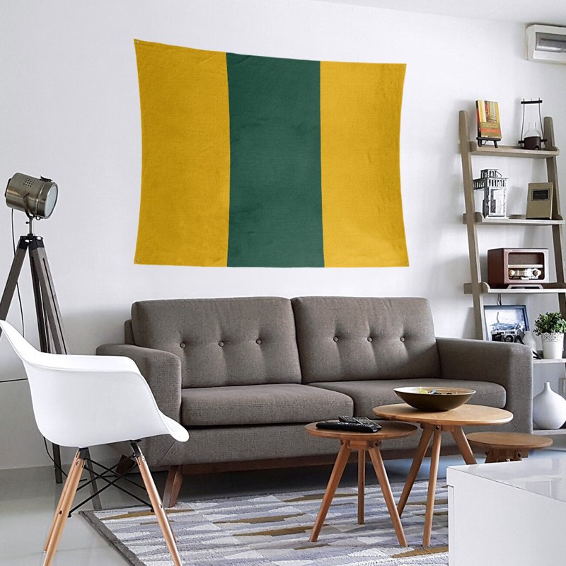Tapisserie de polyester Minnesota, H 27,5 po x l 37,5 po, Récolte dorée / vert forêt / récolte dorée