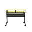 Bureau d'enregistrement musical jaune et noir, plateau de 119 cm x 46 cm, support clavier de 102 cm x 41 cm, compatible avec un téléviseur de 109 cm, table de travail informatique noire, support, structure en métal.