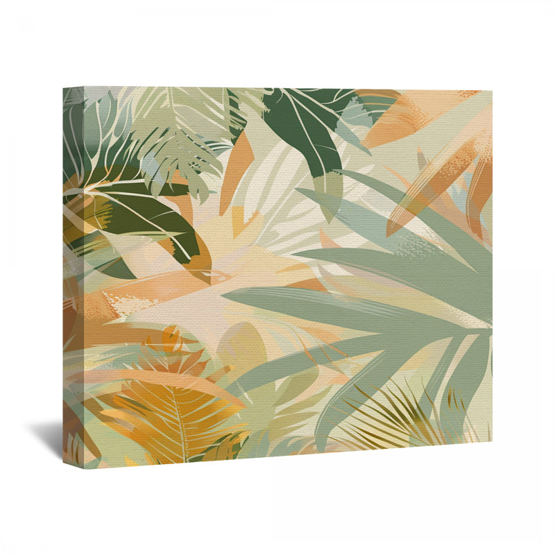Feuilles sur toile tendue - Décoration murale nature, H 12 po x l 12 po