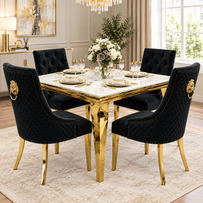4 -Person Marble Dining Set