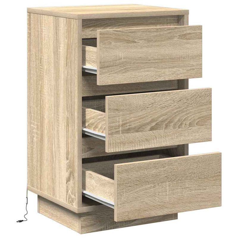 Bedside Cabinet 39 X 34.5 X 65 Cm Engineered Wood, Sonoma Oak