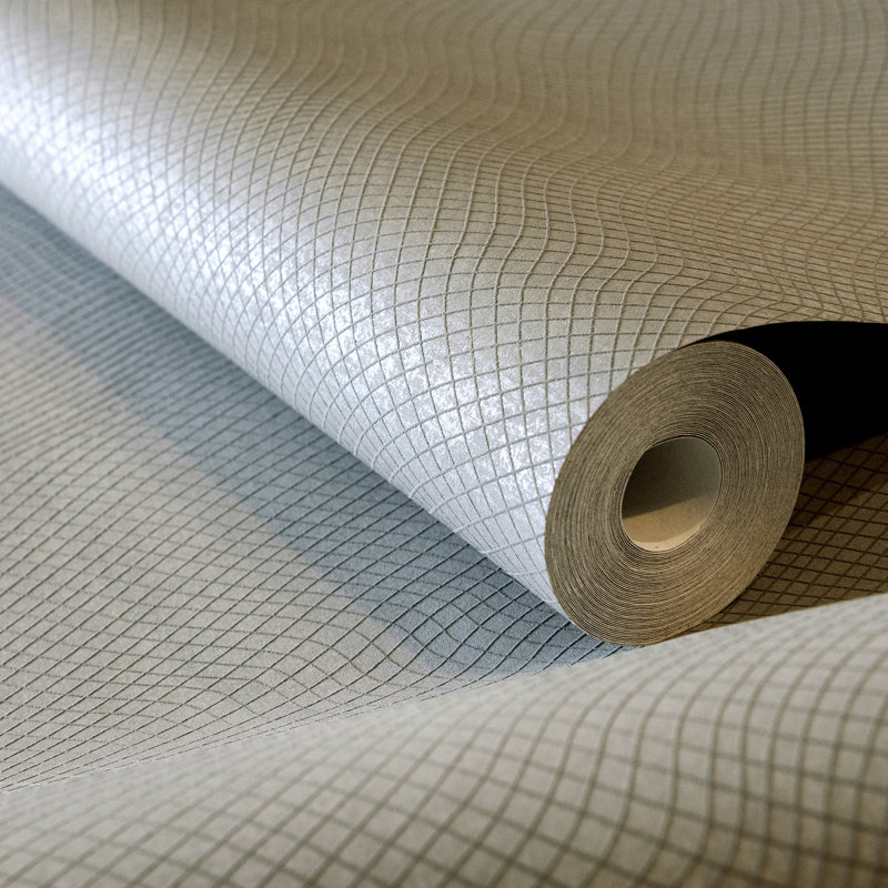 Slow Living 3D Embossed Metallic Geometric Wallpaper Roll, Dusty Lilac