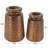 Islah Wood Decorative Brown Vase with Carved Wavy Designs Set