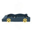 Lit plateforme double en forme de voiture de course avec roues et rangement, bleu foncé et jaune-1111233848-1111233829