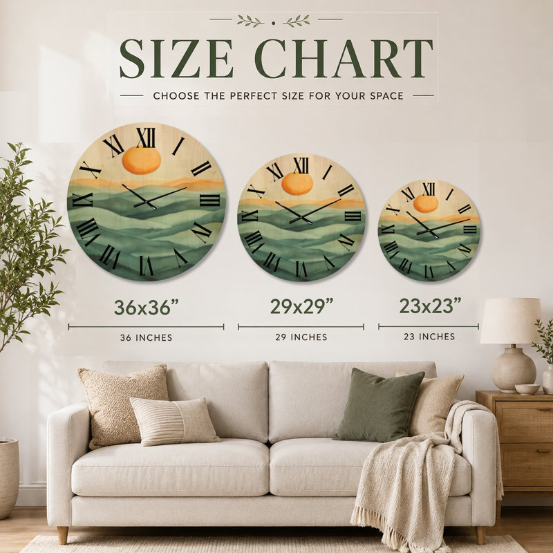 Solid Wood Analogue Wall Clock, Très grand