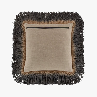 Indigo Seas Jute Fringe Pillow Cover & Insert