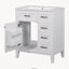 Ensemble de meuble-lavabo autoportant 30 po avec évier, cadre solide et armoire en MDF avec tiroirs multiples, blanc-1258523666