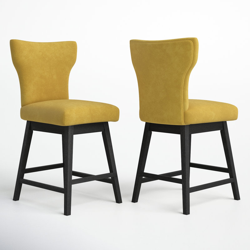 Tabouret de comptoir pivotant 26 po Alvino, Jaune canari