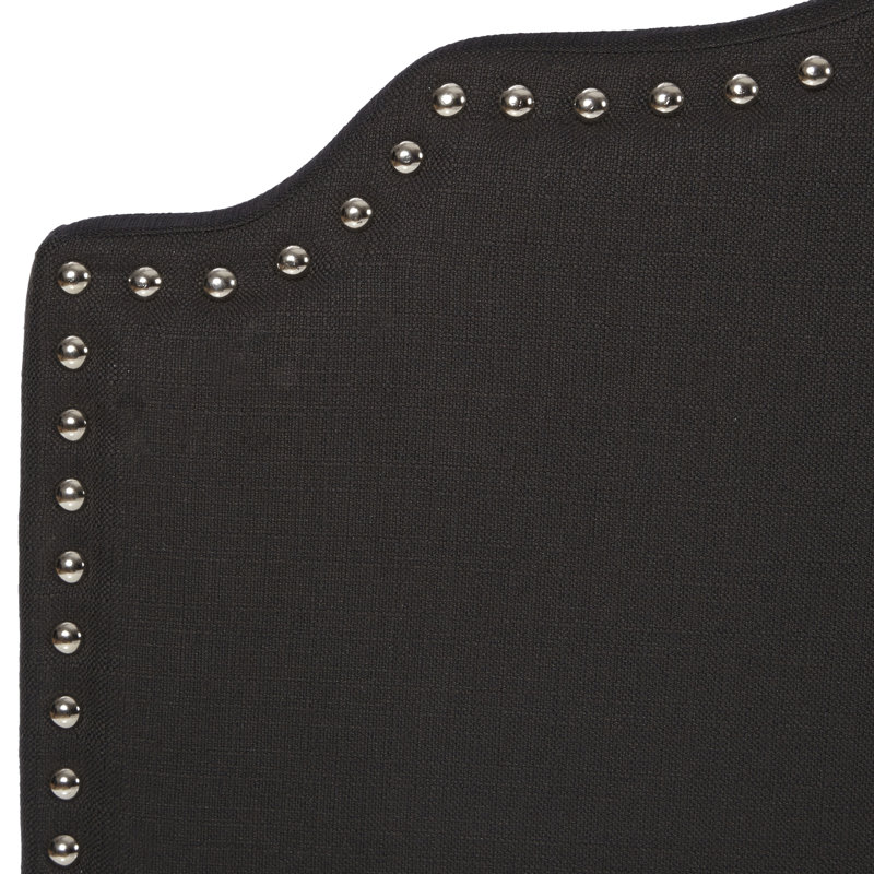 Tête de lit en tissu d'ameublement Clara, Noir, Double / Grand