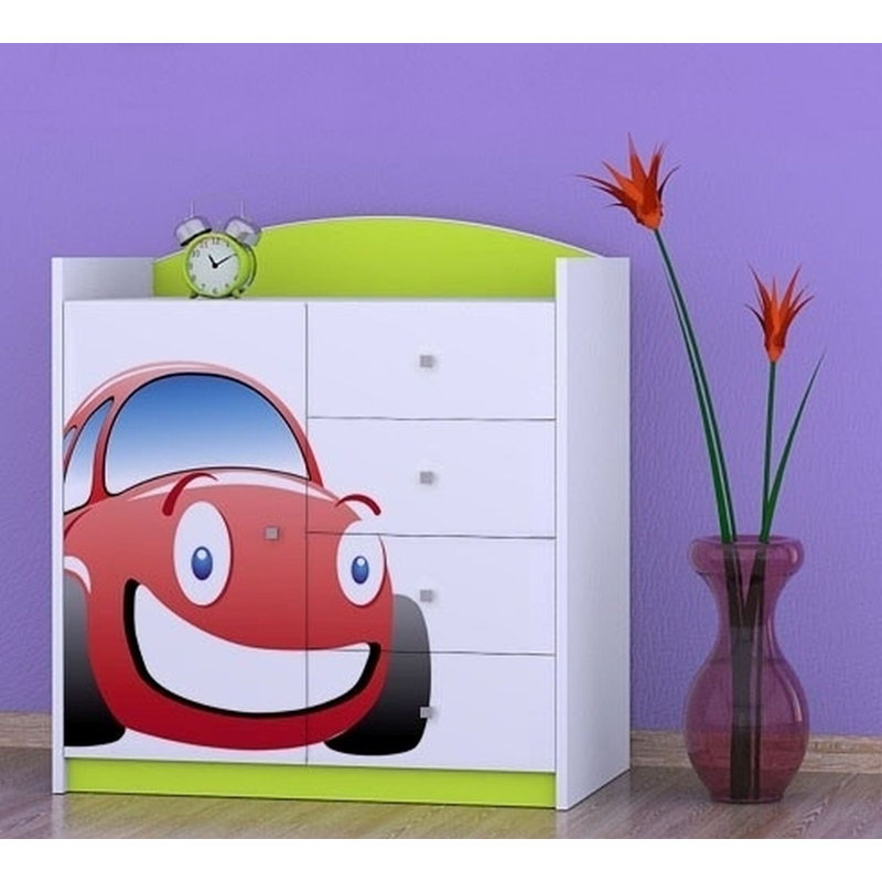 Nevarez Kids 4 - Drawer Combo Dresser, Green