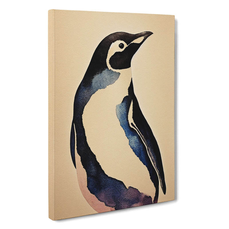 Watercolour Penguin No.5 - Wrapped Canvas Painting, 50cm H x 35cm W x 3cm D
