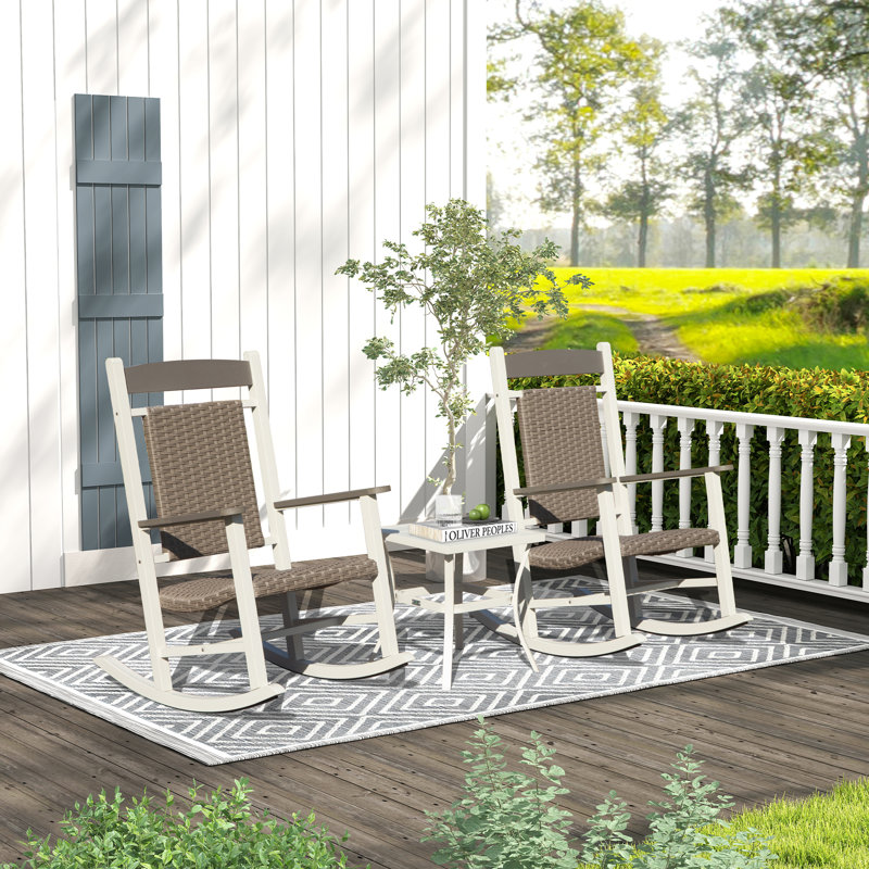 3-Piece Porch Rocking Chair Set