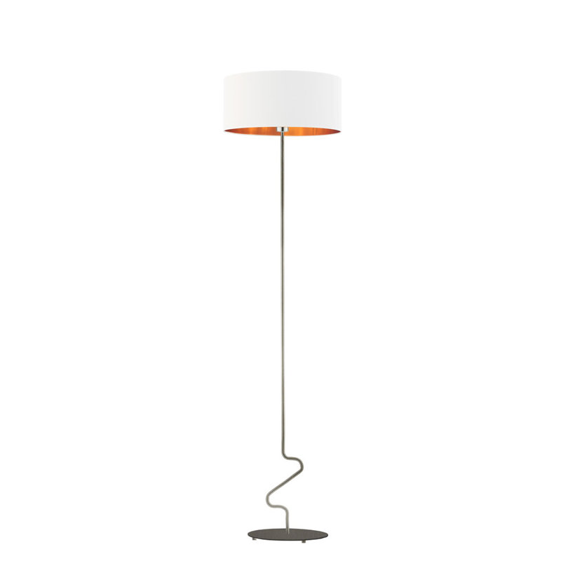 Royle 166cm Traditional Floor Lamp, White, Chrome