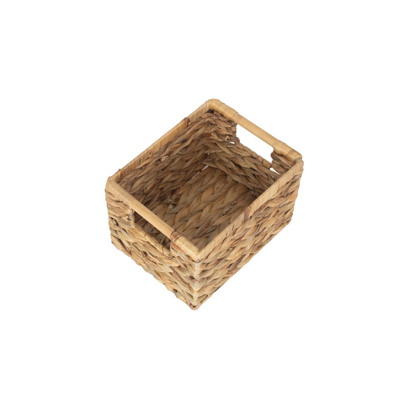 Wicker Water Hyacinth Storage Basket, 16cm H x 24cm W x 19cm D