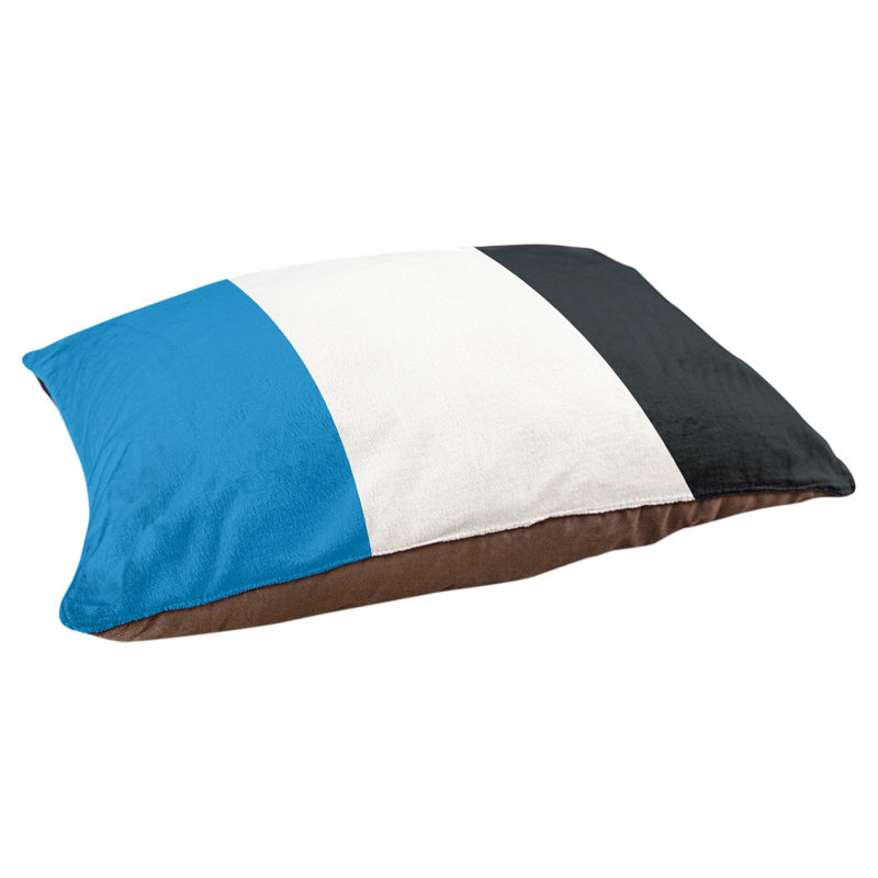 Coussin Detroit, Petit (l 28 po x P 18 po x H 6 po), Blue/White/Black