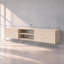Meuble télé mural suspendu Desmone 71 po moderne avec rangement pour téléviseurs jusqu'à 80 po (203 cm), beige travertin-613445983