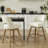 26" Seat Height Swivel Bar Stools Set of 4, Polyester Upholstered Seat on Solid Wood Frame-109712401-109712407-104346150