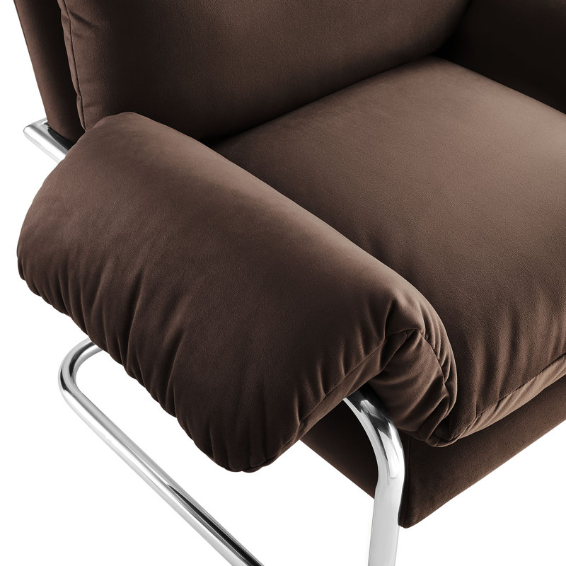 Ansel Performance Velvet Accent Chair, Chocolate Brown