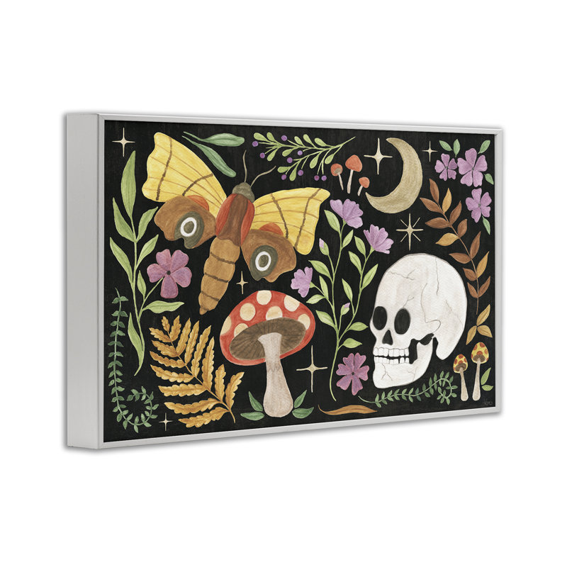 «Spooky Chic Collage Giclee Art» par Veronique Charron, Estampe numérique encadrée blanc bord de mer, H 12 po x l 18 po