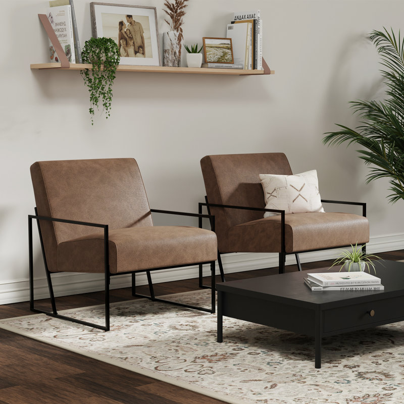 Fauteuil Ricci, Similicuir brun