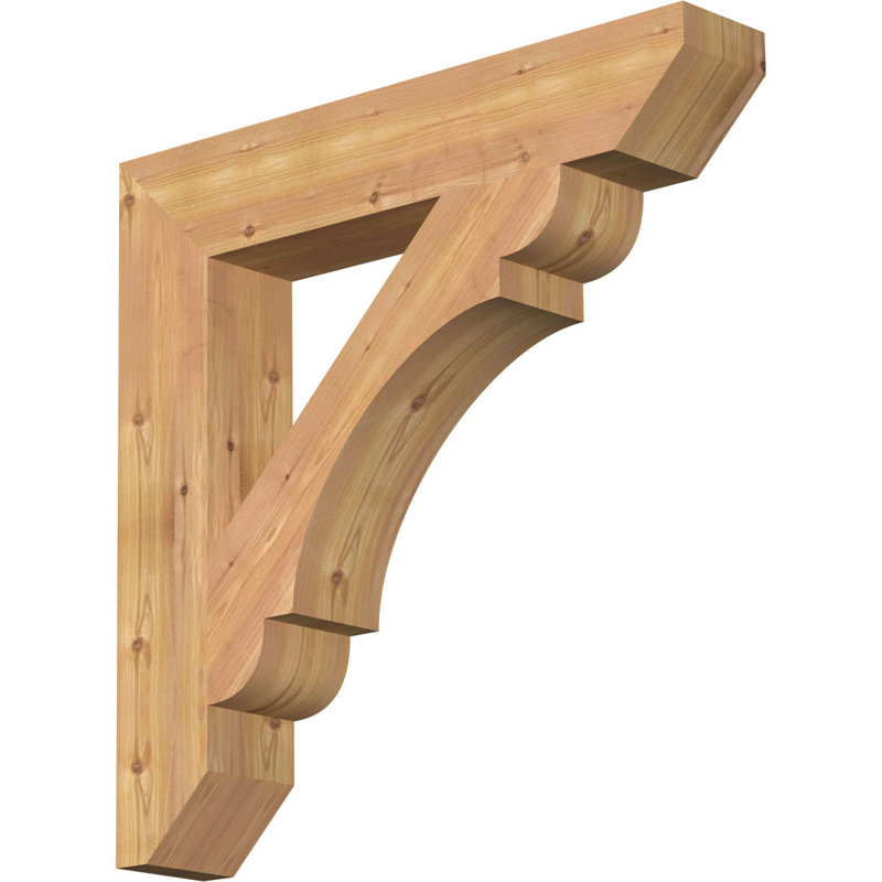 Support en bois / corbeau, Cèdre rouge de l'Ouest (lisse), 32"H x 5.5"W x 32"D