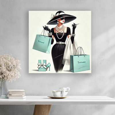 Luxury Stroll: Tiffany-Inspired Glam Canvas Wall Art