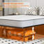 Structure de lit Base de matelas Plateforme de base de lit pliable en métal Base de matelas en lattes d'acier robuste avec support jusqu'à 1000 lb Assemblage facile et silencieux