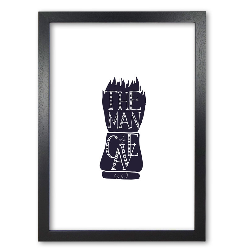 The Man Cave 2 - Print, 30 cm H x 21 cm W x 5 cm D, Black Grain Frame