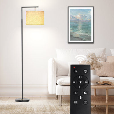 Nylene 64" Arc/Arched Floor Lamp with Remote Control and Bulb Included