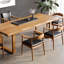 Table de salle à manger rectangulaire en bois massif brun-71484634