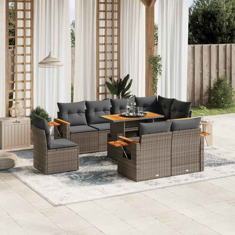 Ensemble de canapé de jardin Vidaxl gris