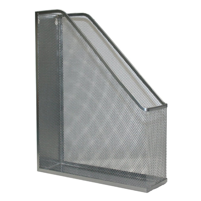 Mesh Magazine Holder, Silver, 12" H x 3" W x 10" D