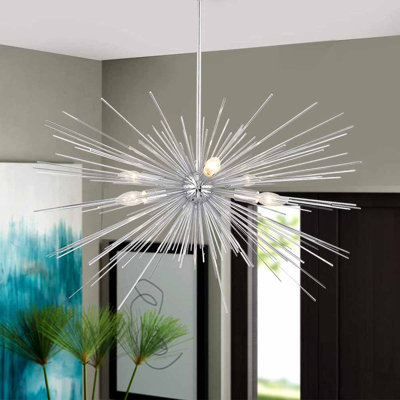 Lustre spoutnik 6 lumières au fini chrome