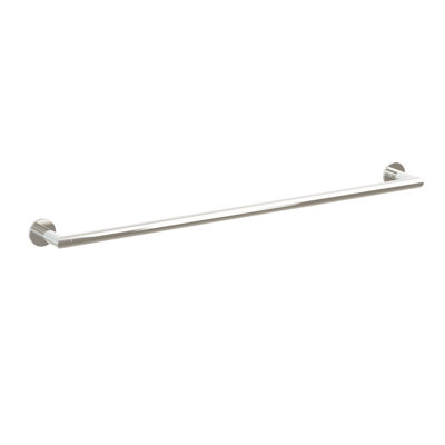 Emtek Modern Tubular Brass Towel Bar w/ Small Disc Rosette, Center-to-Center