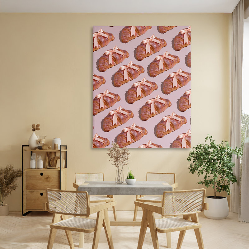Croissants avec rubans, toile par Lish Creative, 48 x 36