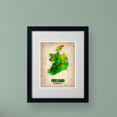 « ireland aquarelle map », impression encadrée sur toile
