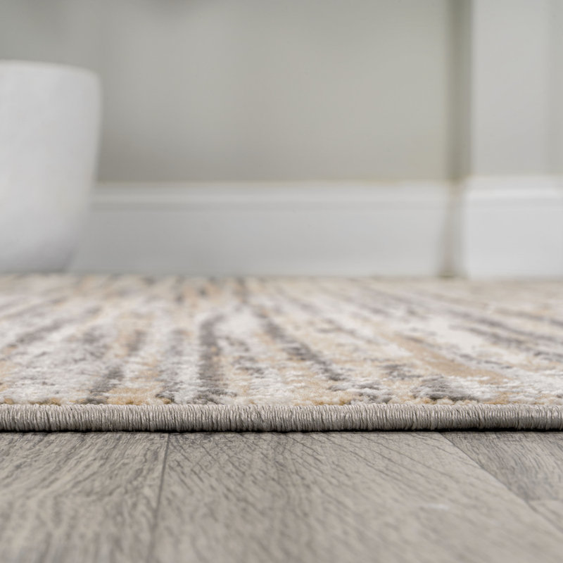 Tapis beige / gris Loom Modern Strie, Rectangulaire 3 pi x 5 pi