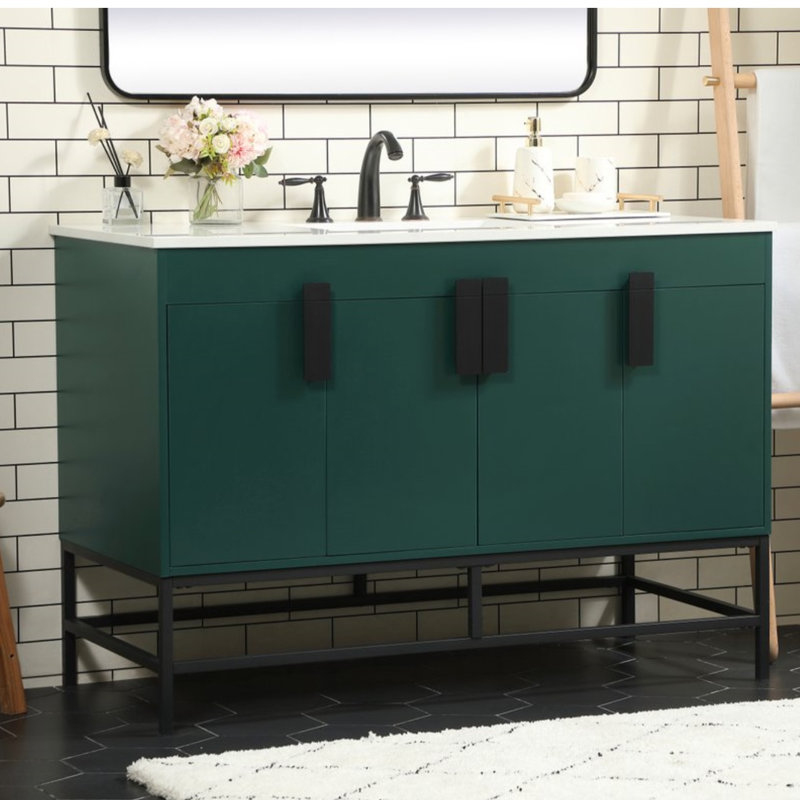 Ensemble de meuble-lavabo simple 48 po Eugene, Vert