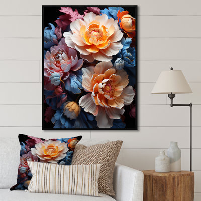 Magnifiques pivoines colorées sur toile