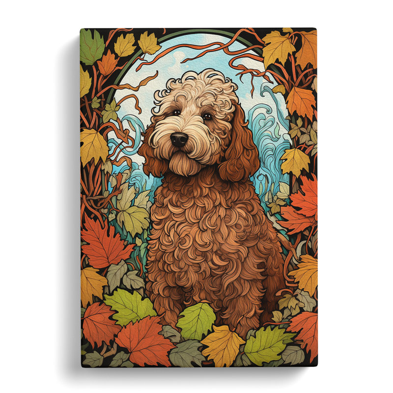 Labradoodle Nouveau - Wrapped Canvas, 60cm H x 40cm W x 3cm D